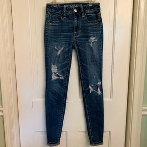American Eagle high-rise distressed jeans!